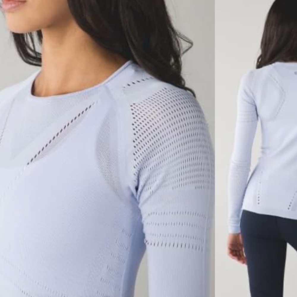 Lululemon light speed seamless mesh top.